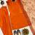 Orange embroidered straight kurta with farshi salwar & dupatta set