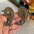 Silver oxidized  pair of peacock ear cuff earrings