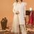 White embroidered straight kurta with farshi salwar & dupatta set