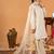 White embroidered straight kurta with farshi salwar & dupatta set