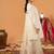 White embroidered straight kurta with farshi salwar & dupatta set