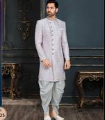 Multy colour heavy classic sherwani with thread and stone work,hand amrodery on collar & botton,