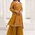 Mustard colour embroidered chinon silk sharara festival suit