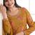 Mustard colour embroidered chinon silk sharara festival suit
