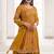 Mustard colour embroidered chinon silk sharara festival suit