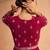 Magenta embroidered faux greogette floor length anarakali suit
