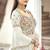 White embroidered faux georgette salwar kameez