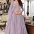 Lavender embroidered faux georgette floor length salwar kameez