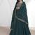 Vichitra silk teal embroidered designer anarkali suit