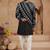 Black classic velvet indo-western sherwani set with full computer embroidery, thread and star work, and fancy buttons.