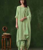 Faux georgette codding sequins salwar kameez in light green