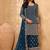 Dark teal embroidered faux georgette salwar kameez