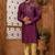Purple classic indo-western sherwani set with handwork on neck & buttons,resham thread, stone & beads work.