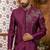 Purple classic indo-western sherwani set with handwork on neck & buttons,resham thread, stone & beads work.