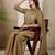 Beige embroidered vichitra silk kurti with plazzo and duppata set