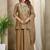 Beige embroidered vichitra silk kurti with plazzo and duppata set