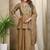 Beige embroidered vichitra silk kurti with plazzo and duppata set