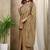 Beige embroidered vichitra silk kurti with plazzo and duppata set