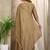 Beige embroidered vichitra silk kurti with plazzo and duppata set