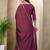 Wine embroidered vichitra silk kurti with plazzo and duppata set
