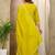 Yellow embroidered vichitra silk kurti with plazzo and duppata set