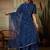 Blue embroidered roman silk kurti with plazzo and duppata set