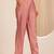 Peach embroidered roman silk kurti with pant and duppata set