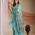 Blue embroidered poly cotton kurti with pant and duppata set