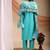 Blue embroidered poly cotton kurti with pant and duppata set