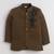Boys brown lycra floral beadwork embroidered bandhgala blazer & trouser set