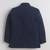 Boys navy blue lycra floral beadwork embroidered bandhgala blazer & trouser set