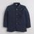 Boys navy blue lycra floral beadwork embroidered bandhgala blazer & trouser set