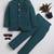 Boys teal blue lycra floral beadwork embroidered bandhgala blazer & trouser set