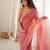 Pink chiffon zari embroidered saree with unstitched blouse piece.