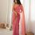 Pink chiffon zari embroidered saree with unstitched blouse piece.