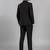 Boys black lycra floral beadwork embroidered 4 piece suit set with bowtie