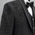 Boys black lycra floral beadwork embroidered 4 piece suit set with bowtie