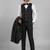 Boys black lycra floral beadwork embroidered 4 piece suit set with bowtie