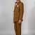 Boys brown lycra solid double-breasted 3 piece suit set with bowtie