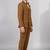 Boys brown lycra solid double-breasted 3 piece suit set with bowtie