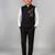 Boys black lycra deer stone work embellished 3 piece suit set