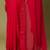 Red georgette sequins saree with unstitched blouse piece.