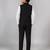 Boys black lycra deer stone work embellished 3 piece suit set