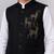 Boys black lycra deer stone work embellished 3 piece suit set