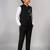 Boys black lycra deer stone work embellished 3 piece suit set