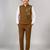 Boys brown lycra deer stone work embellished 3 piece suit set