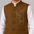 Boys brown lycra deer stone work embellished 3 piece suit set