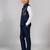 Boys navy blue lycra deer stone work embellished 3 piece suit set