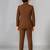 Boys brown lycra floral patchwork embroidered 3 piece suit set with beadwork & sequins