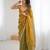 Gold tissue satin sequins saree with unstitched blouse piece.